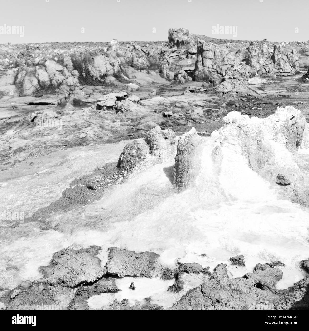 Dans l'Afrique de l'Éthiopie de danakil dépression volcanique de soufre de l'acide et le lac dallol comme dans mars Banque D'Images