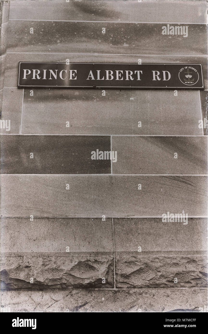 Sidney en Australie le signe de prince albert street dans le mur Banque D'Images