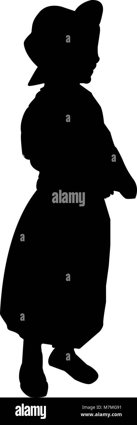 Silhouette d'un enfant dans une cap vector illustration Illustration de Vecteur