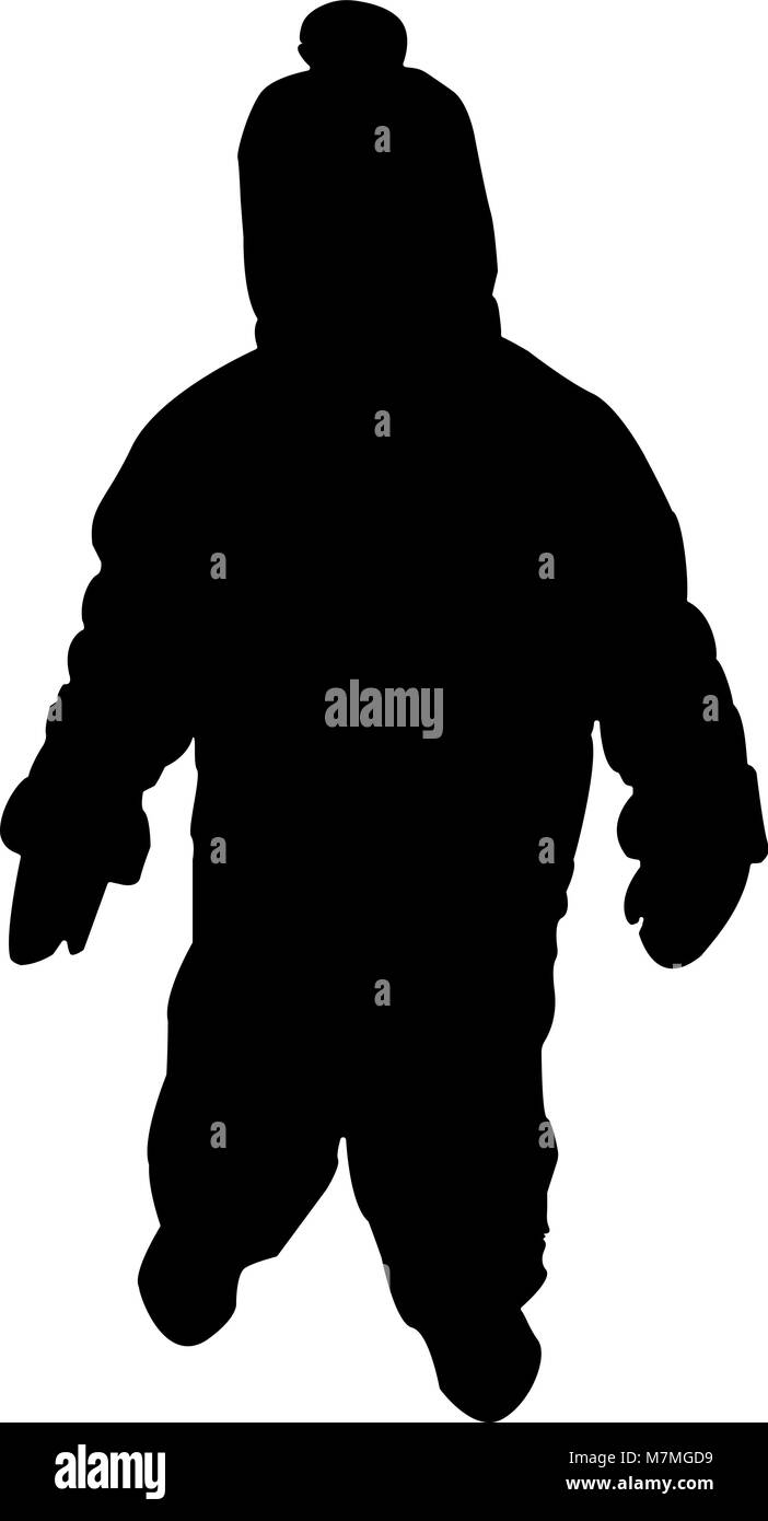 Silhouette d'un enfant dans une cap vector illustration Illustration de Vecteur