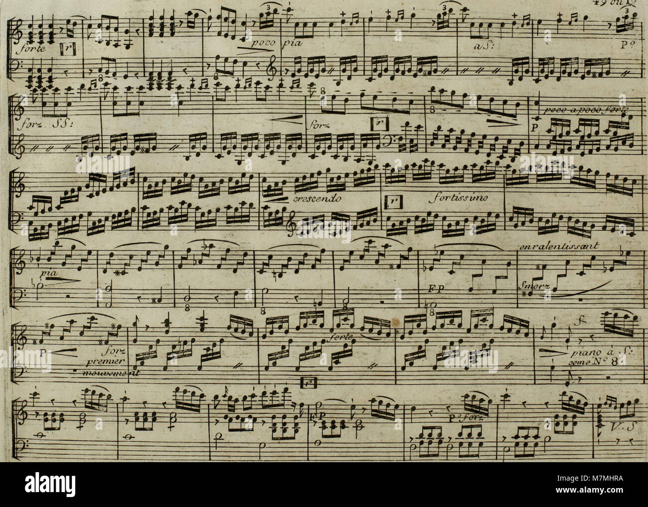 Cet arrangement de 1795 d'un Andante par Joseph Haydn a été adapté pour harpe avec accompagnement optionnel du violon, reflétant la pratique de la musique classique de la fin du XVIIIe siècle. Banque D'Images