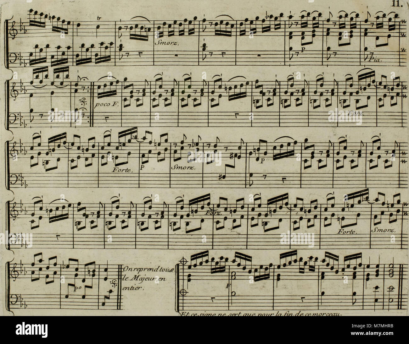 Un arrangement musical de 1795 de Andante de Haydn pour harpe avec accompagnement optionnel de violon, reflétant la musique de chambre classique de la fin du XVIIIe siècle. Banque D'Images