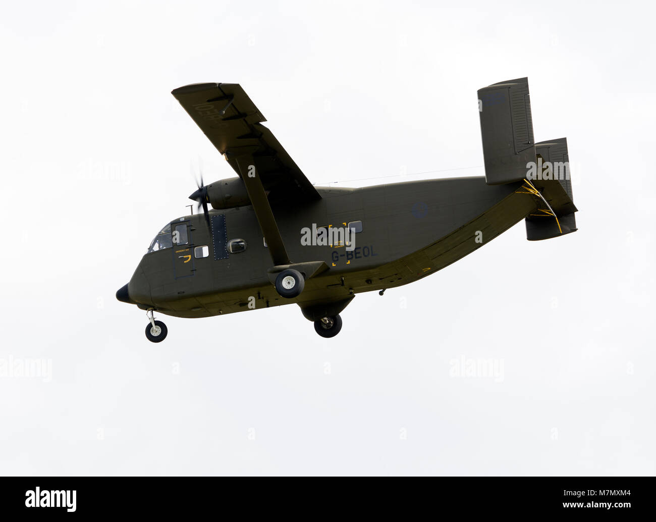 Court-SC.7 Skyvan à Wellesbourne Airfield, Warwickshire, UK (G-BEOL) Banque D'Images