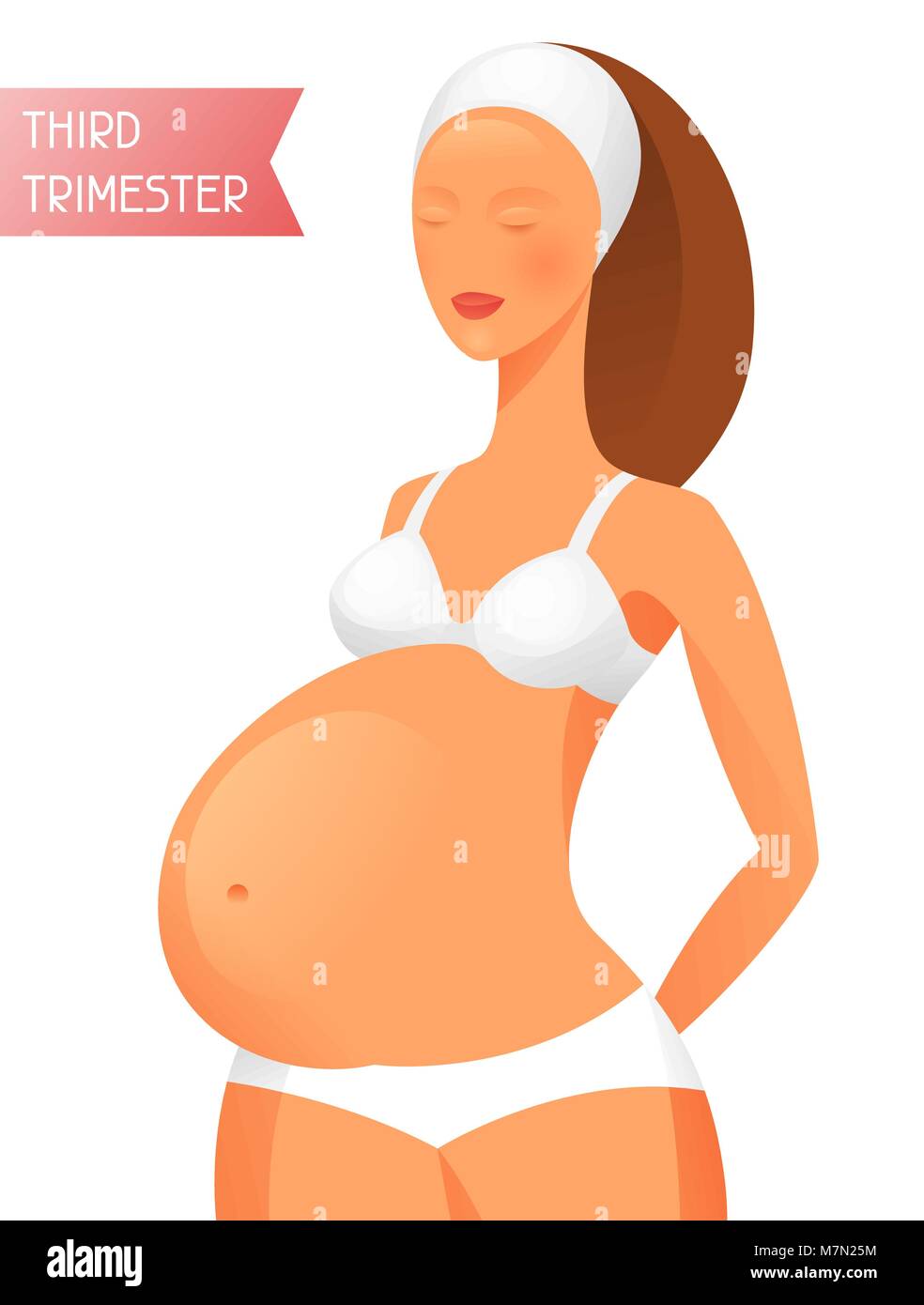 Les femmes enceintes au troisième trimestre de la grossesse. L'illustration de sites Web, magazines et brochures Illustration de Vecteur
