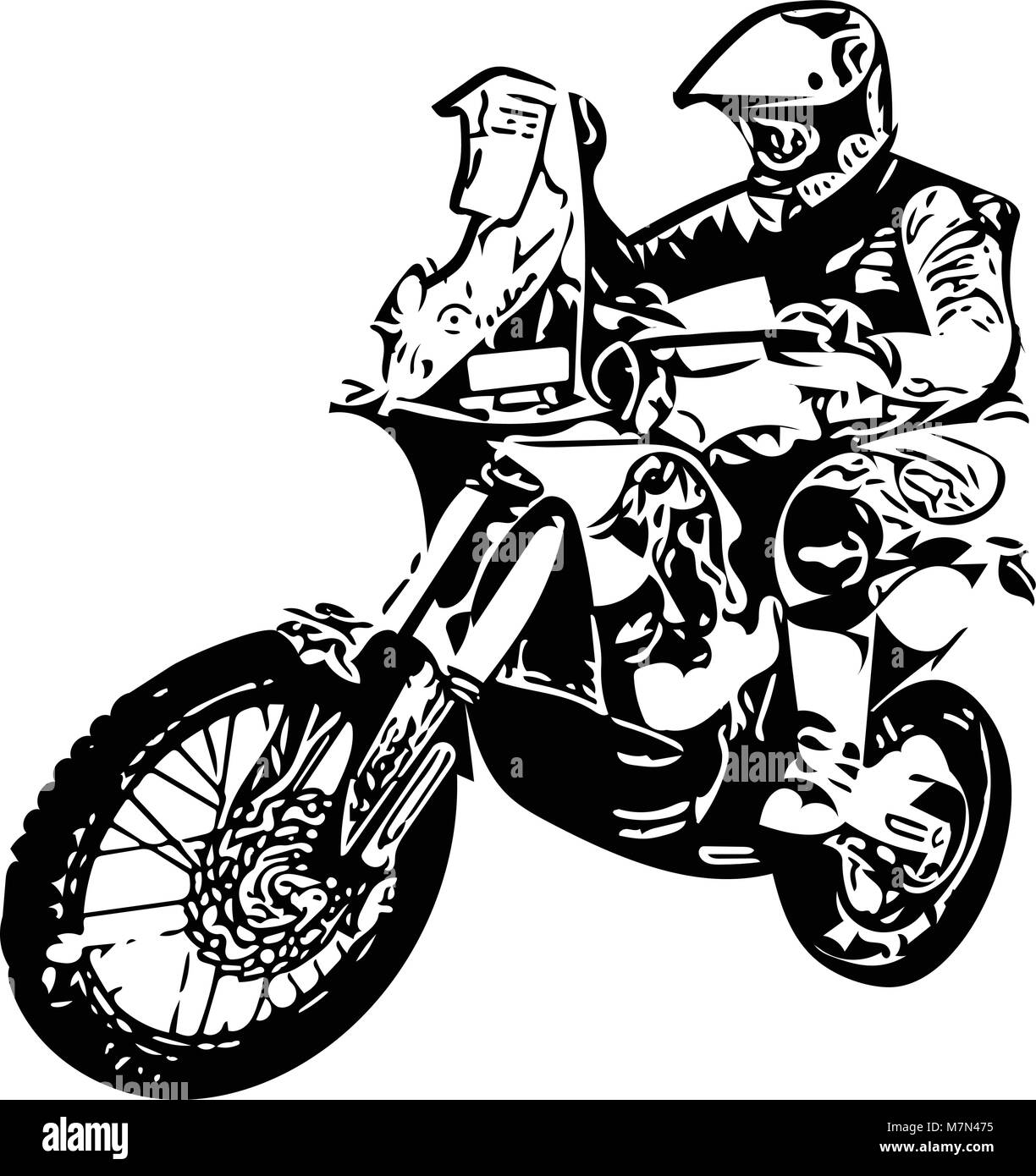 Abstract illustration de l'extrême moto racer en motocross Illustration de Vecteur