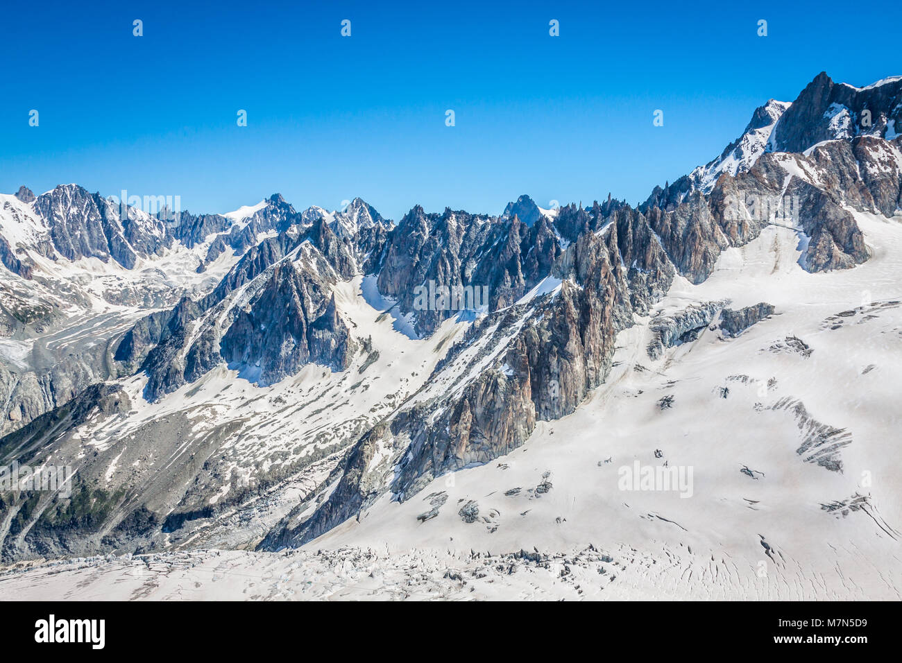 Massif du Mont Blanc, dans la vallée de Chamonix mont blanc Banque D'Images