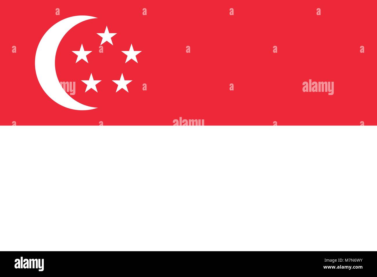 Drapeau en couleurs de Singapour, l'image vectorielle Illustration de Vecteur
