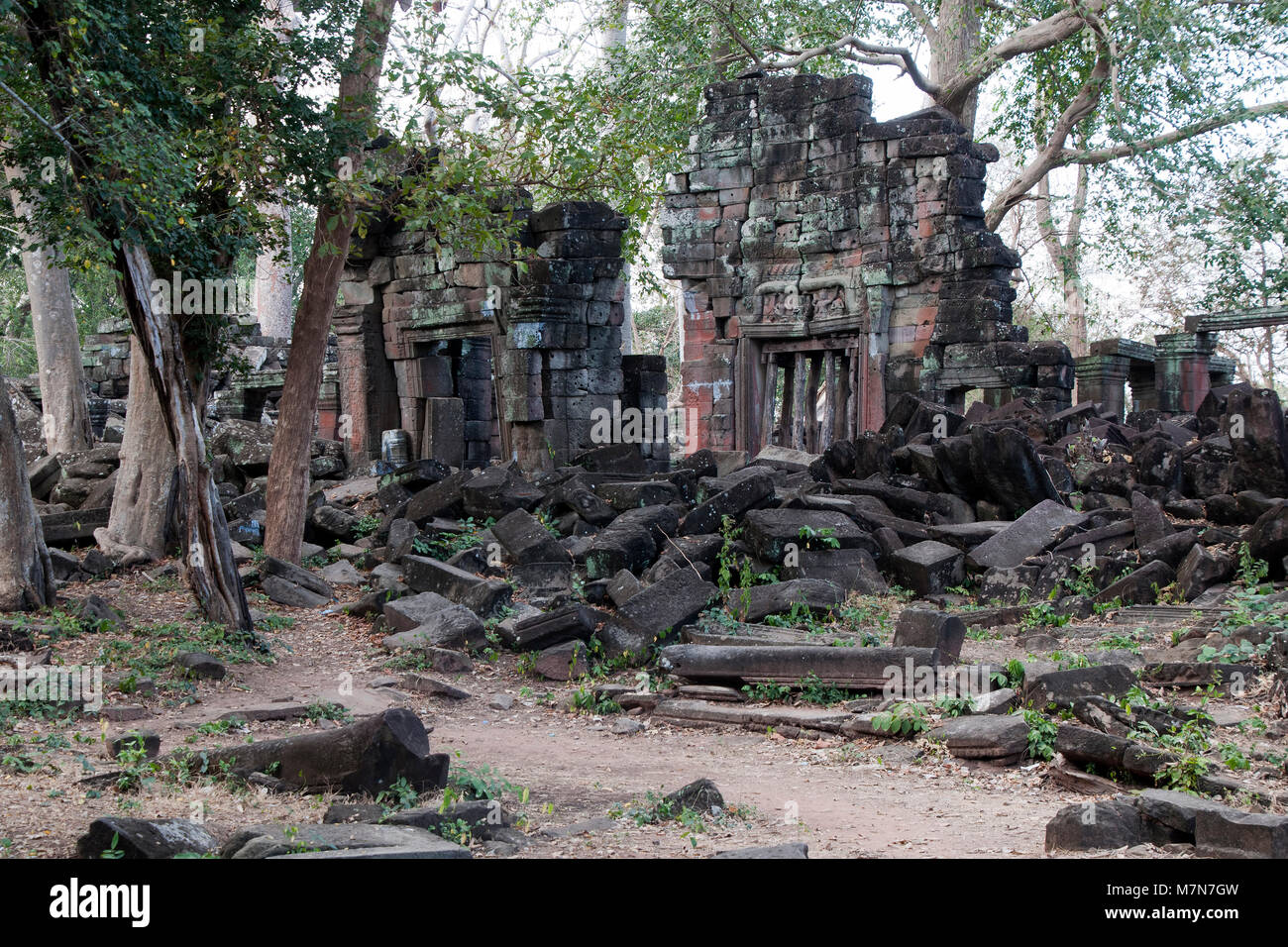 Cambodge Banteay Chhmar, conduisant à la ruine du temple Banque D'Images