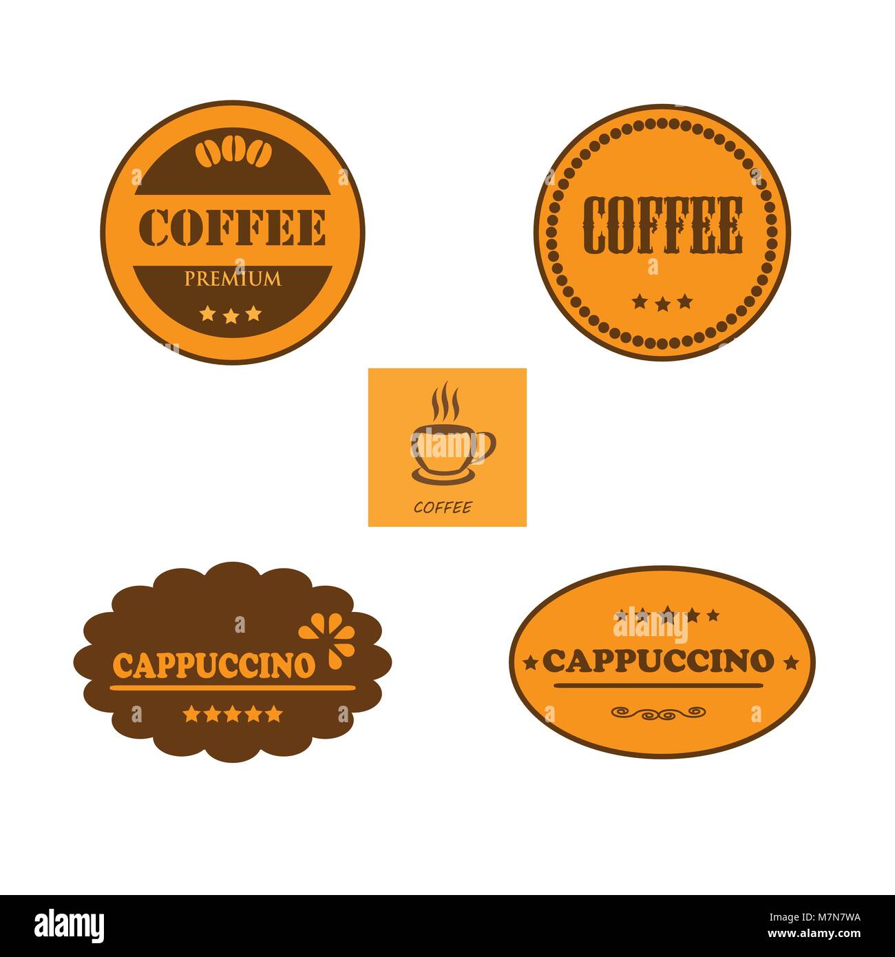 Ensemble d'étiquettes café rétro Illustration de Vecteur
