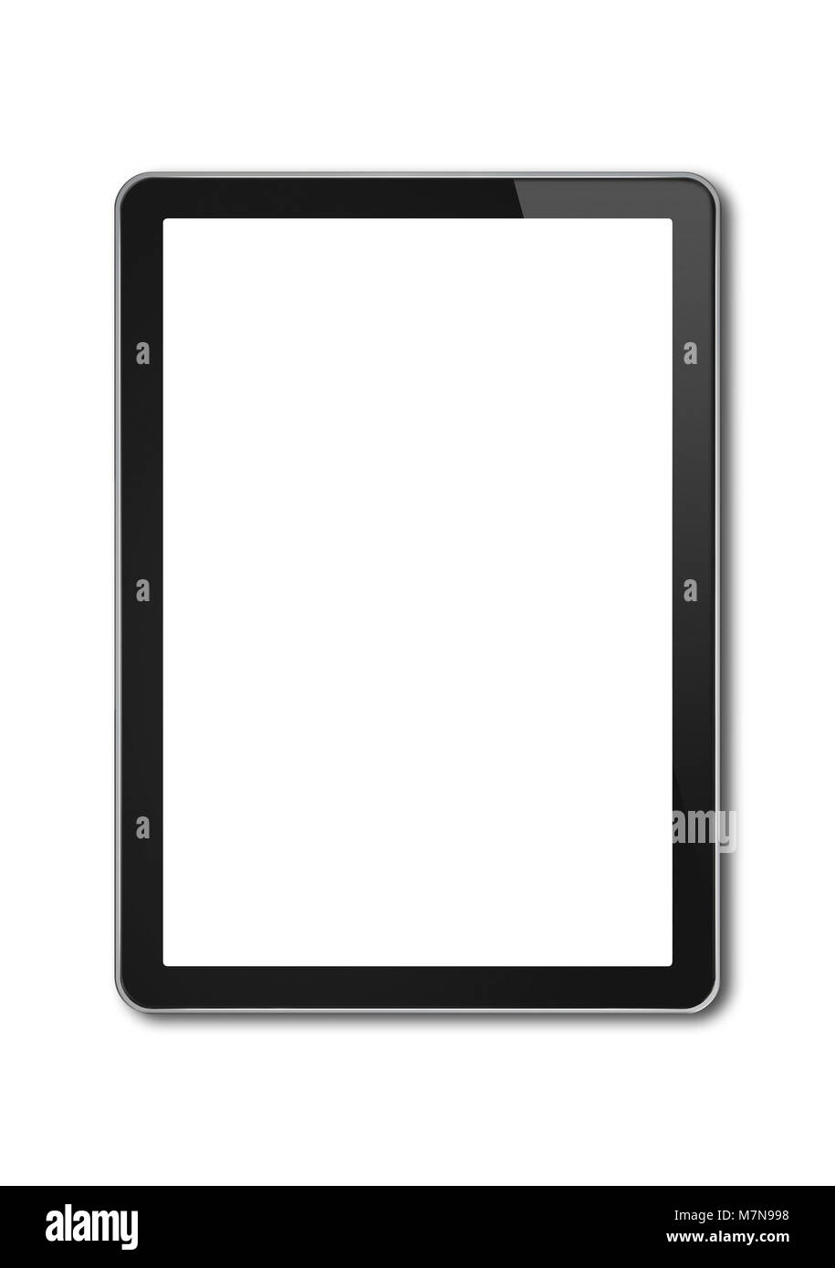 Tablette numérique vertical pc, smartphone modèle maquette. Isolated on white Banque D'Images