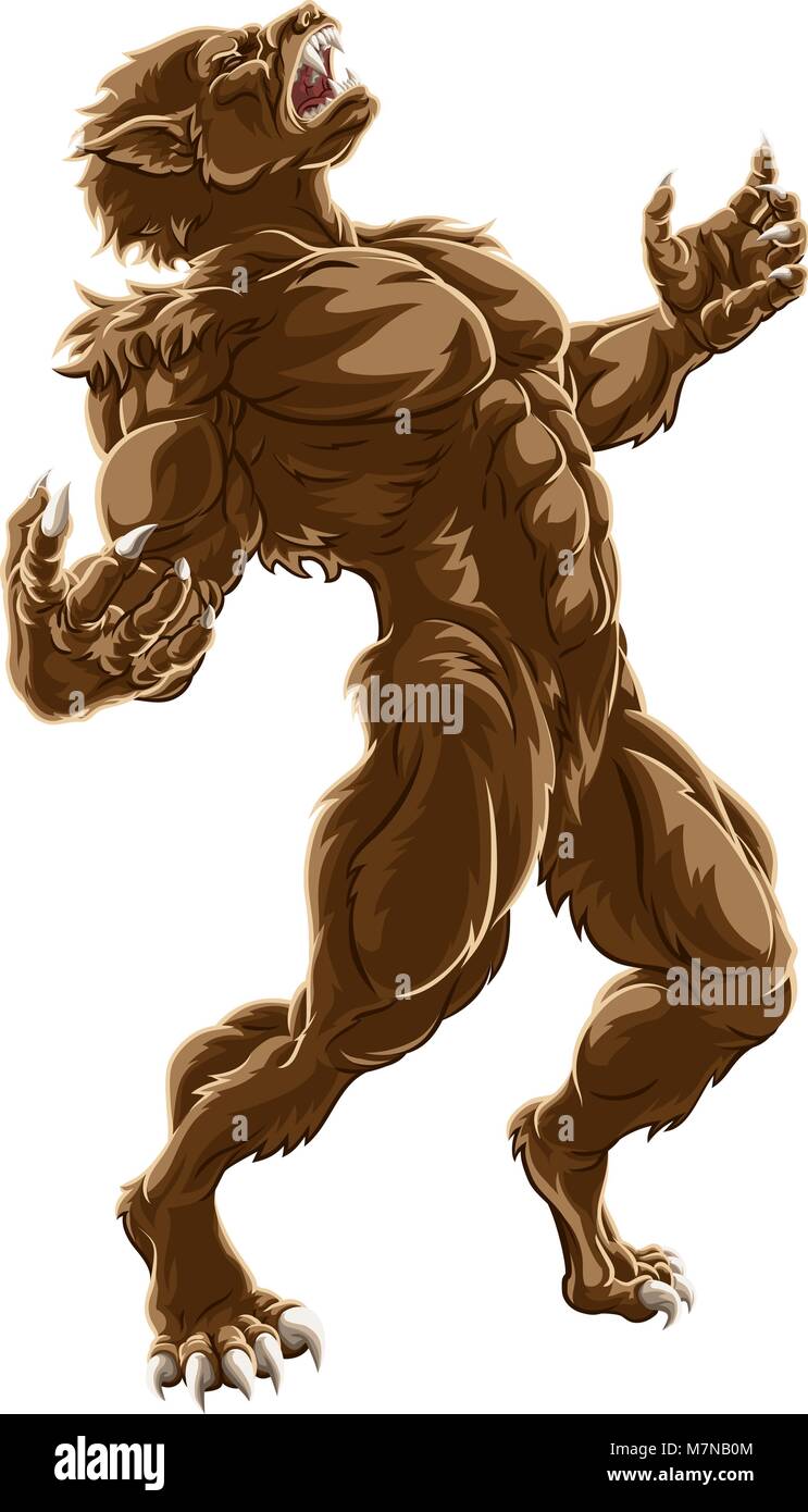 Howling Werewolf Monster Illustration de Vecteur