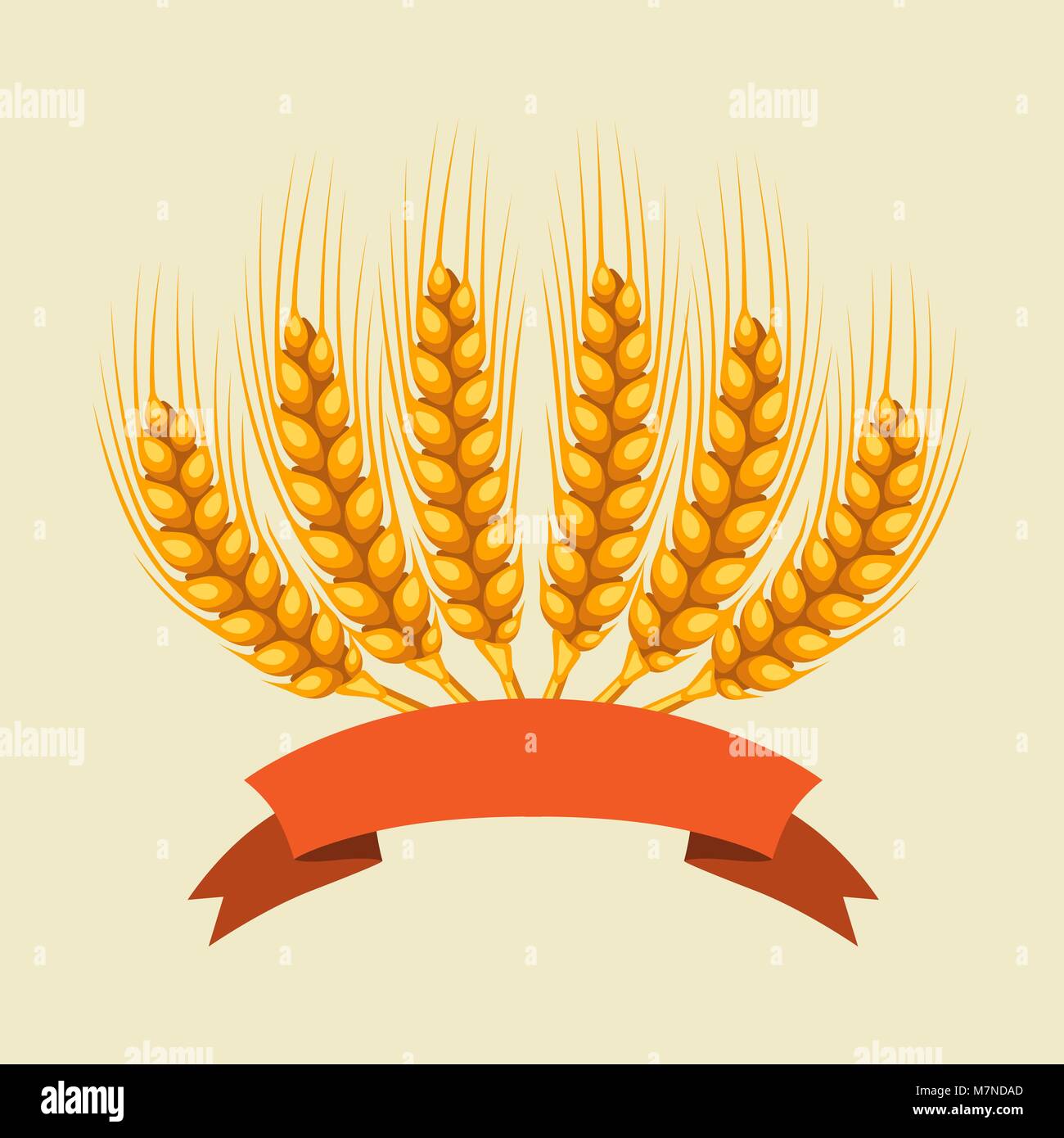 Tas de blé, d'orge ou de seigle les oreilles. Droit agricole pour la décoration d'emballage du pain, de la bière étiquettes, brochures et dépliants publicitaires Illustration de Vecteur