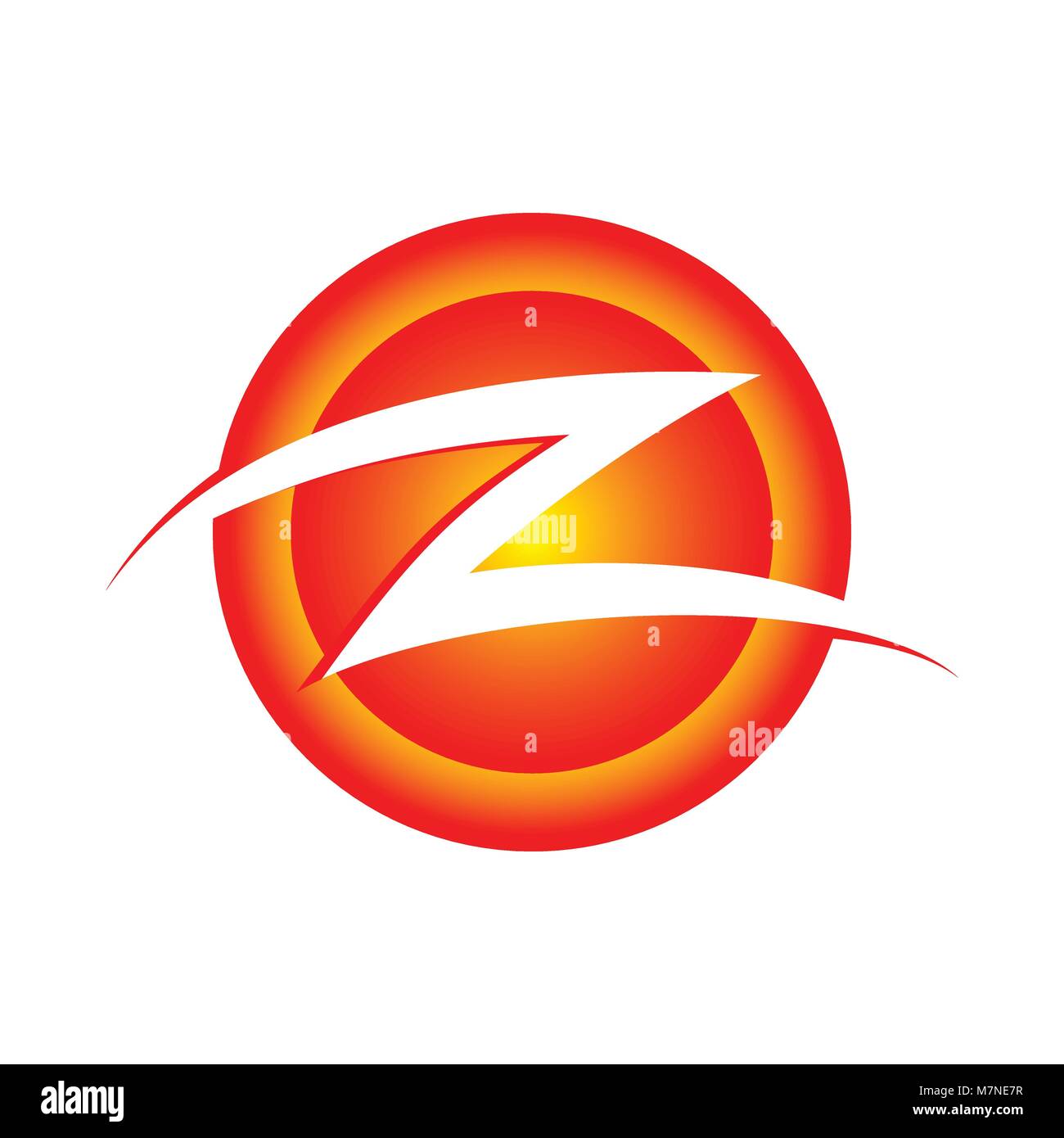 Z Initial Lettermark Slash burning circulaire Symbole Vecteur Conception Logo Graphique Illustration de Vecteur