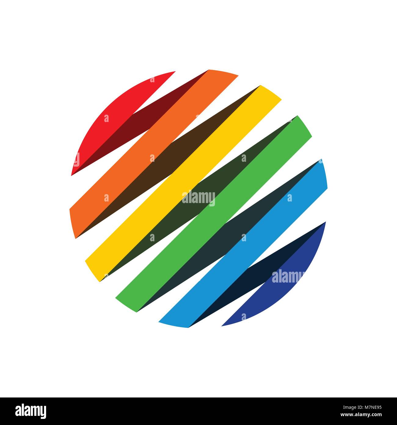 Ruban arc-en-Forme Circulaire Symbole Vecteur Logo Design Graphique Illustration de Vecteur