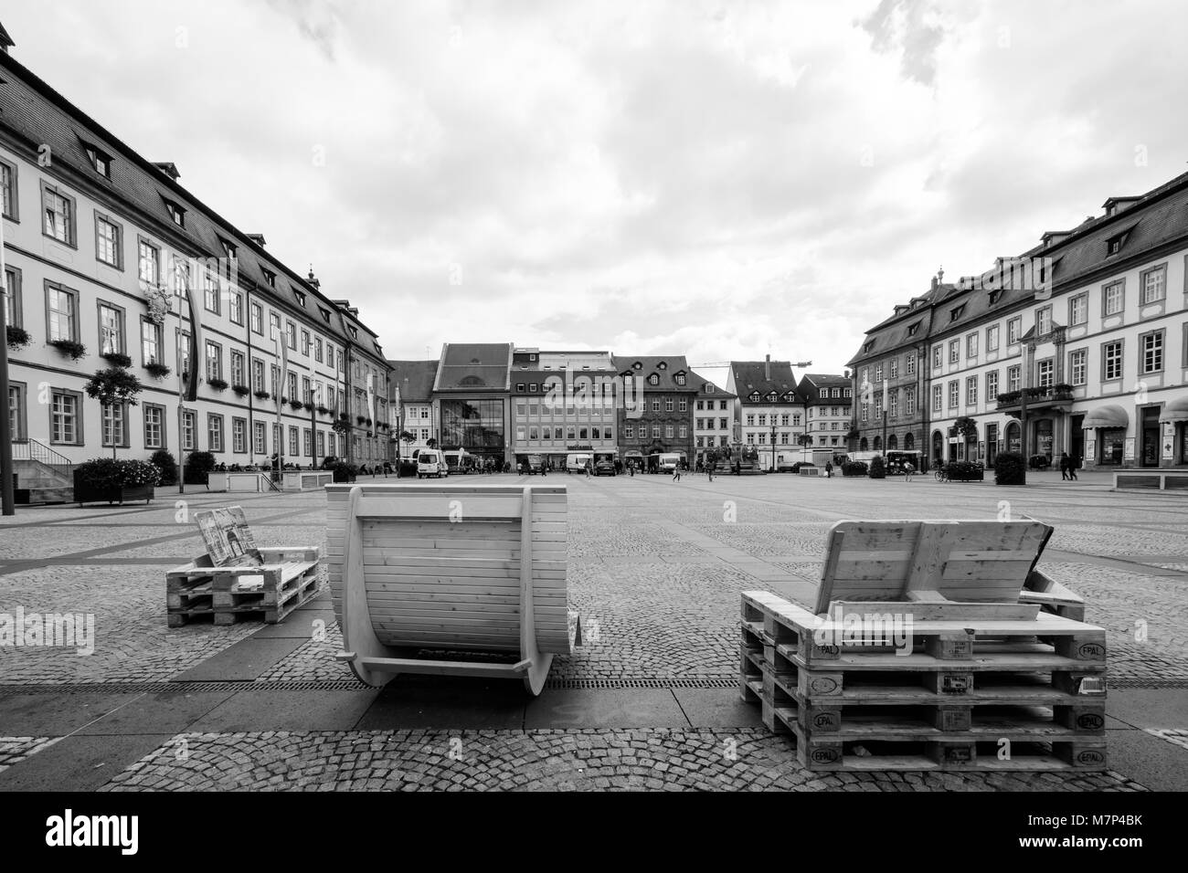 Banc de bois recyclé à Bamberg Banque D'Images