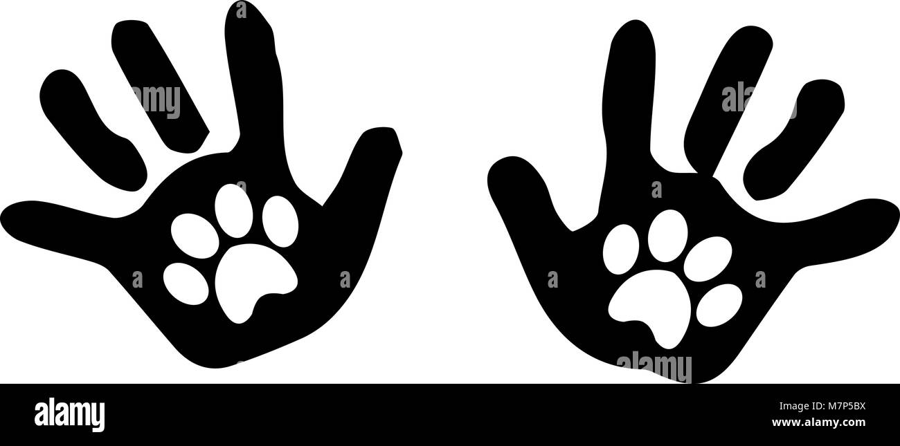 Silhouette Noire De La Main De Bebe Imprime Avec Des Empreintes A L Interieur De La Paume Isole Sur Fond Blanc Vector Illustration Noir Et Blanc Logo Je Image Vectorielle Stock Alamy