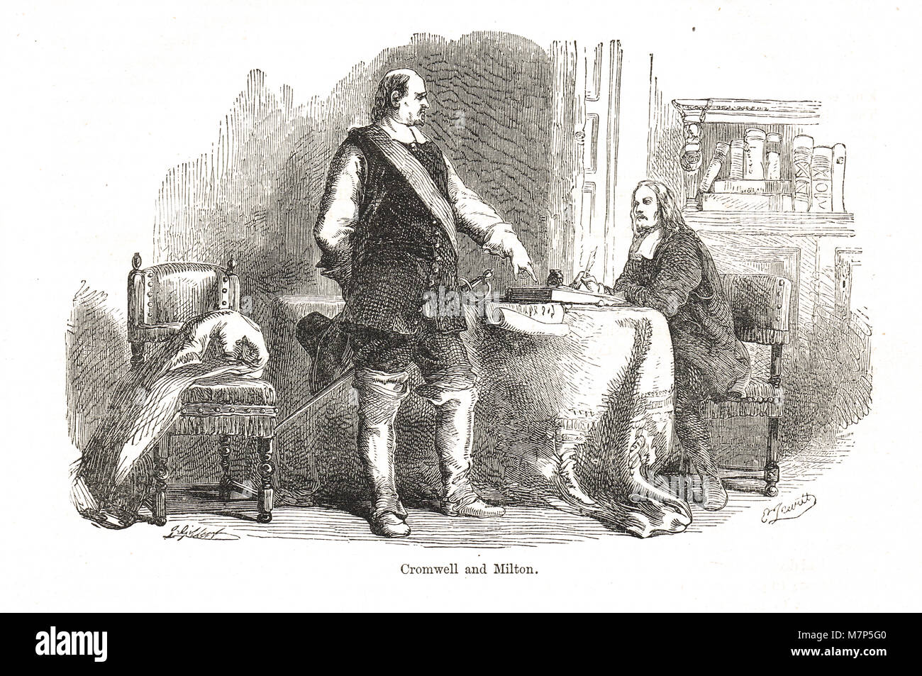 Oliver Cromwell et John Milton, vers 1649 Banque D'Images