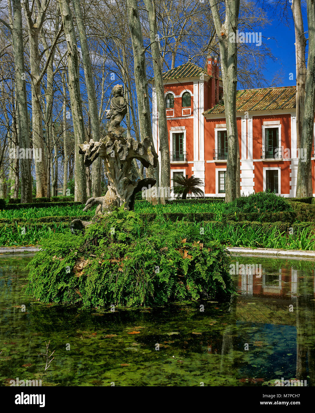 Palais et jardins de Moratalla (année 1918), des jardins conçus par l'ingénieur français J.C.N. Forestier et déclaré jardin artistique en 1983, Hornachue Banque D'Images