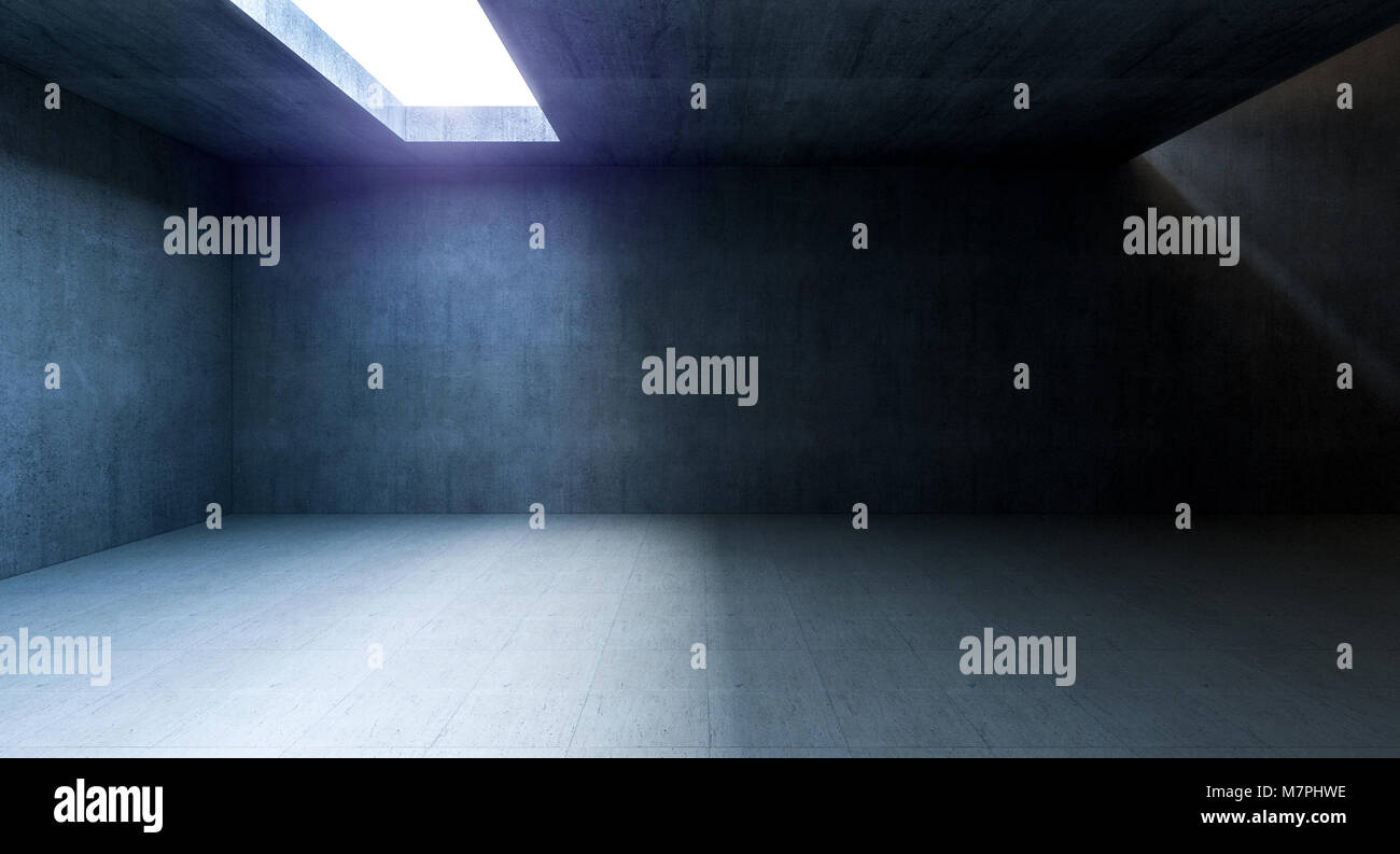 Architecture d'intérieur en béton de l'image de rendu 3D Banque D'Images