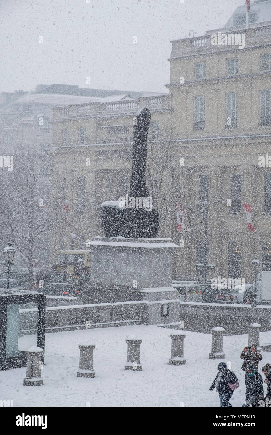 Chutes de neige d'hiver 2018 à Londres Banque D'Images