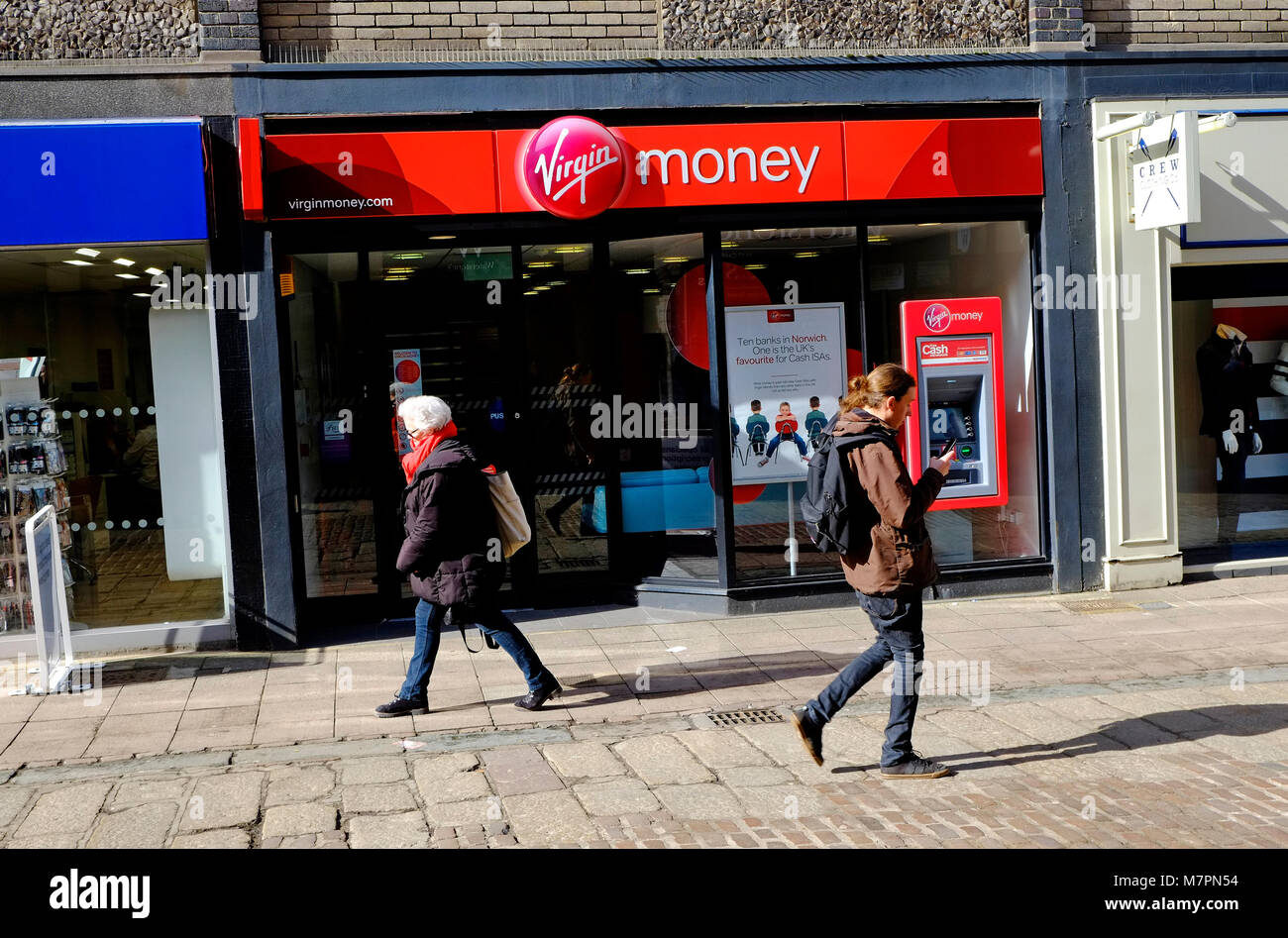 Boutique Virgin Money, Norwich, Norfolk, Angleterre Banque D'Images