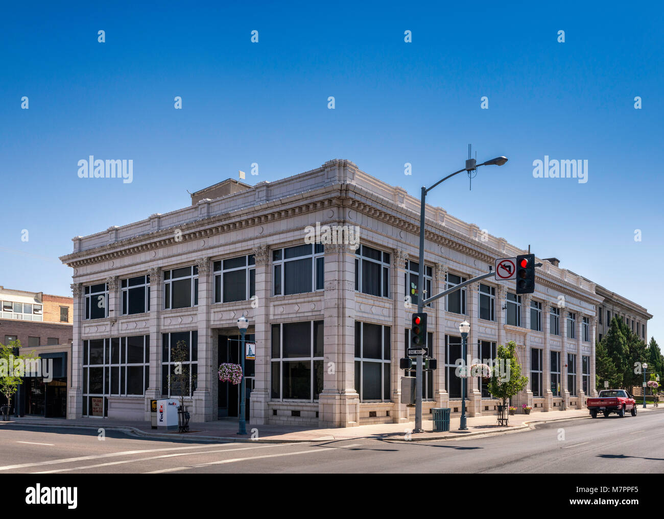 Valentine, bâtiment construit en 1916, S. Arthur Avenue, quartier des affaires du centre-ville de Pocatello, Idaho, USA Banque D'Images