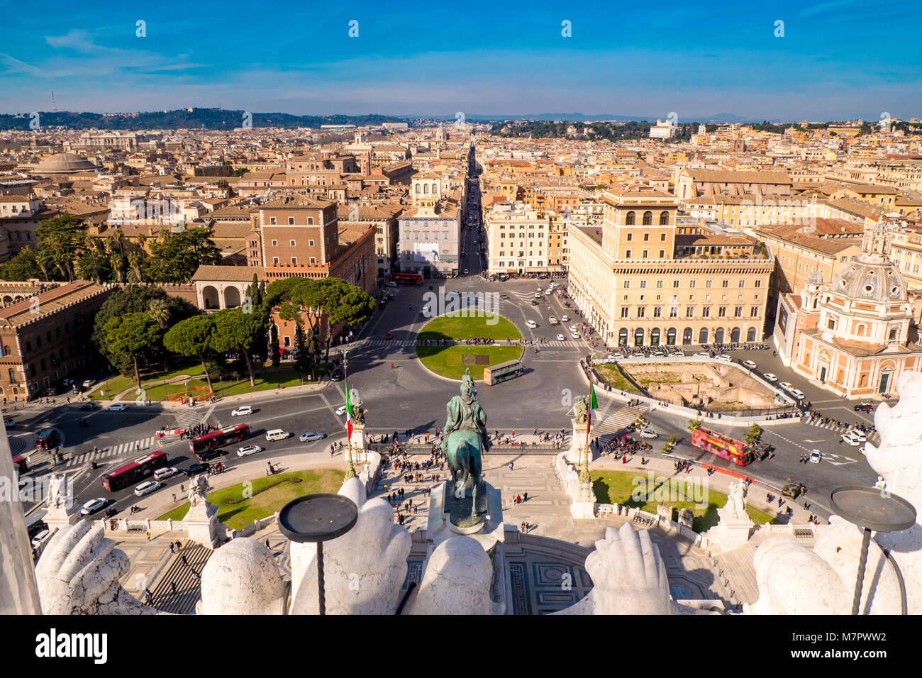 Rome Venise Plazza comme vu du dessus (Piazza Venezia) Banque D'Images