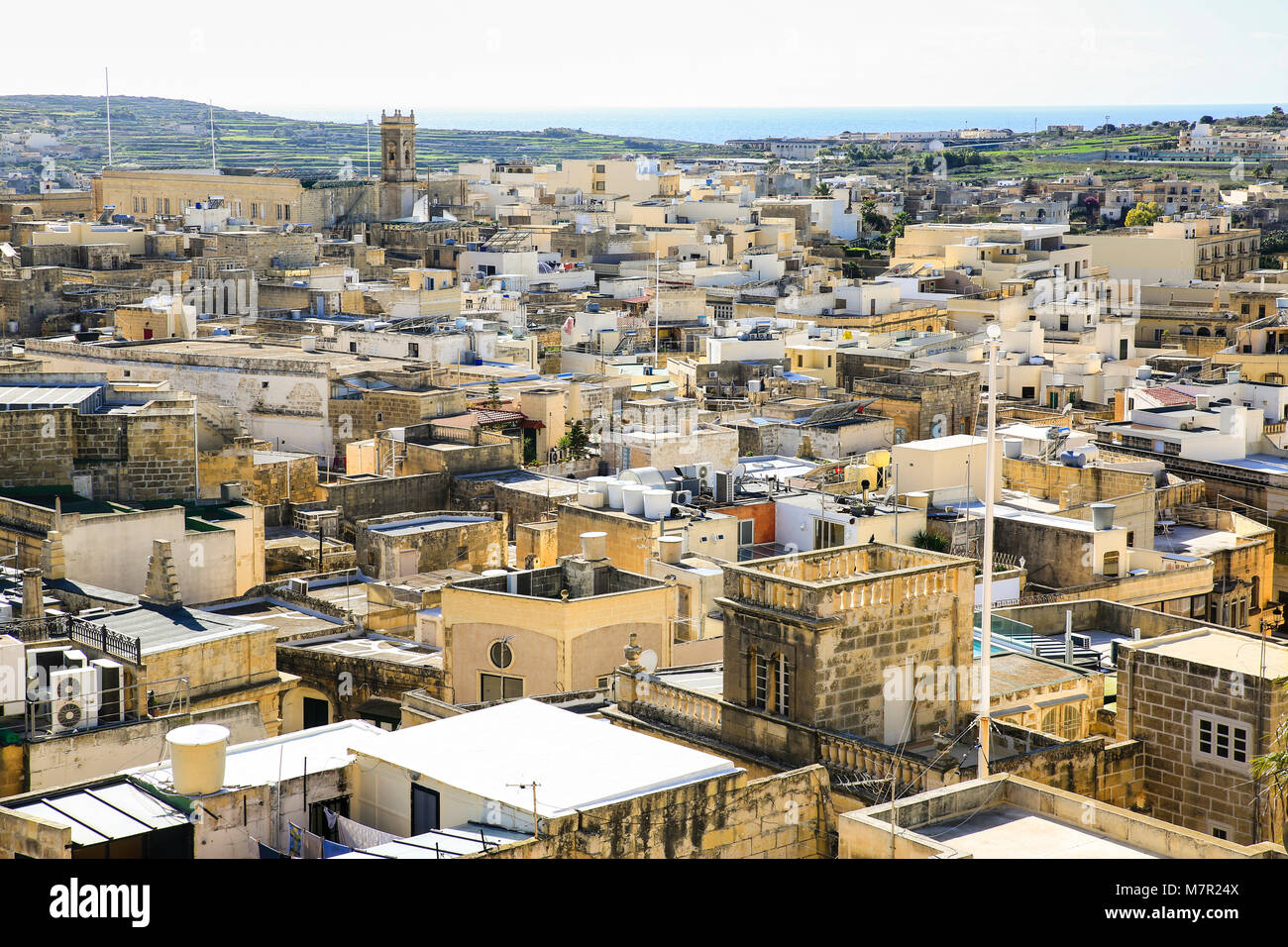 Voir Ir-Rabat de l'ancienne citadelle, Gozo Banque D'Images