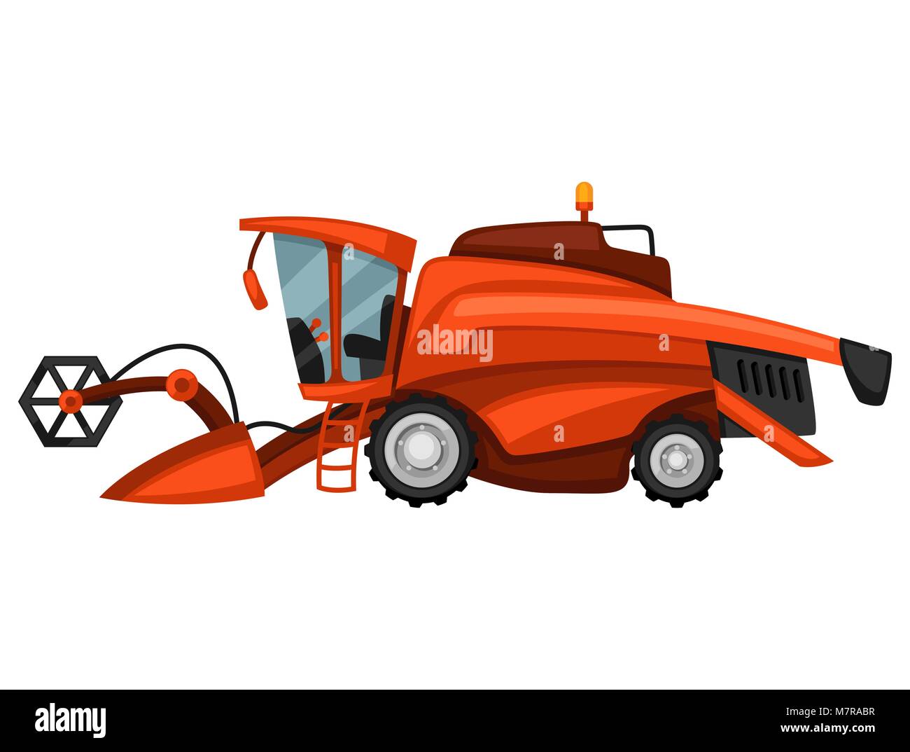 Moissonneuse-batteuse, sur fond blanc. Abstract illustration de machines agricoles Illustration de Vecteur