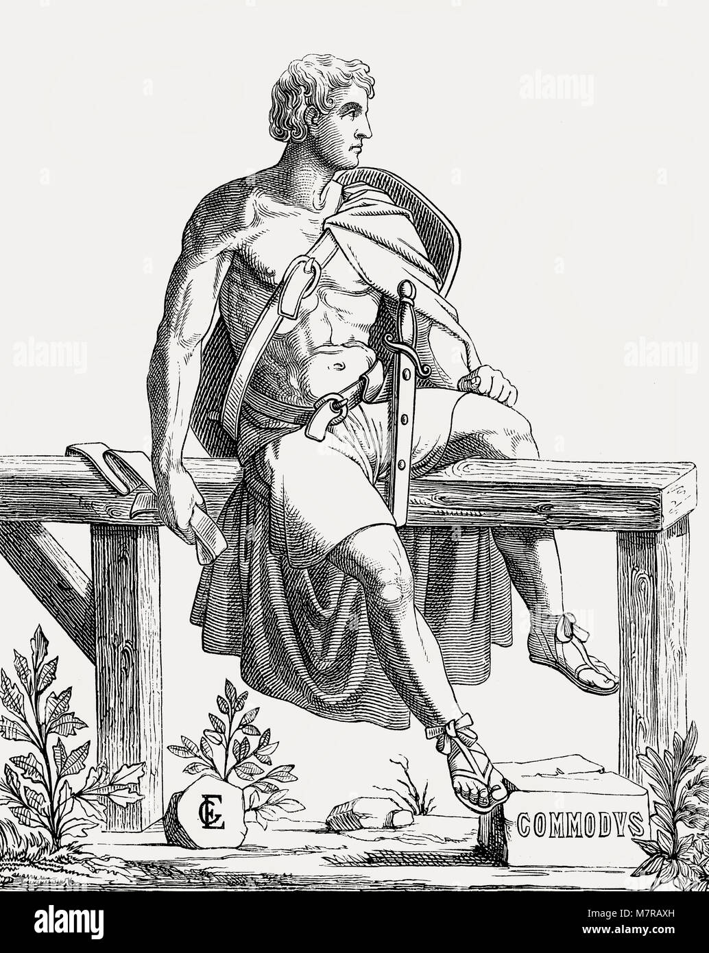 Marcus Aurelius Commodus Commodus ou Antoninus Augustus, 161 - 192, empereur romain de 180 à 192 Banque D'Images