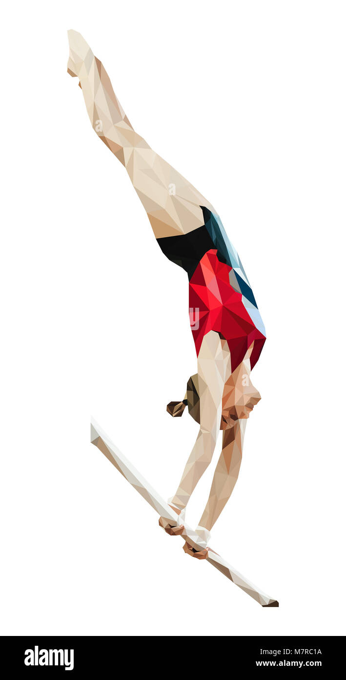 En gymnaste barres asymétriques est la gymnastique artistique Banque D'Images
