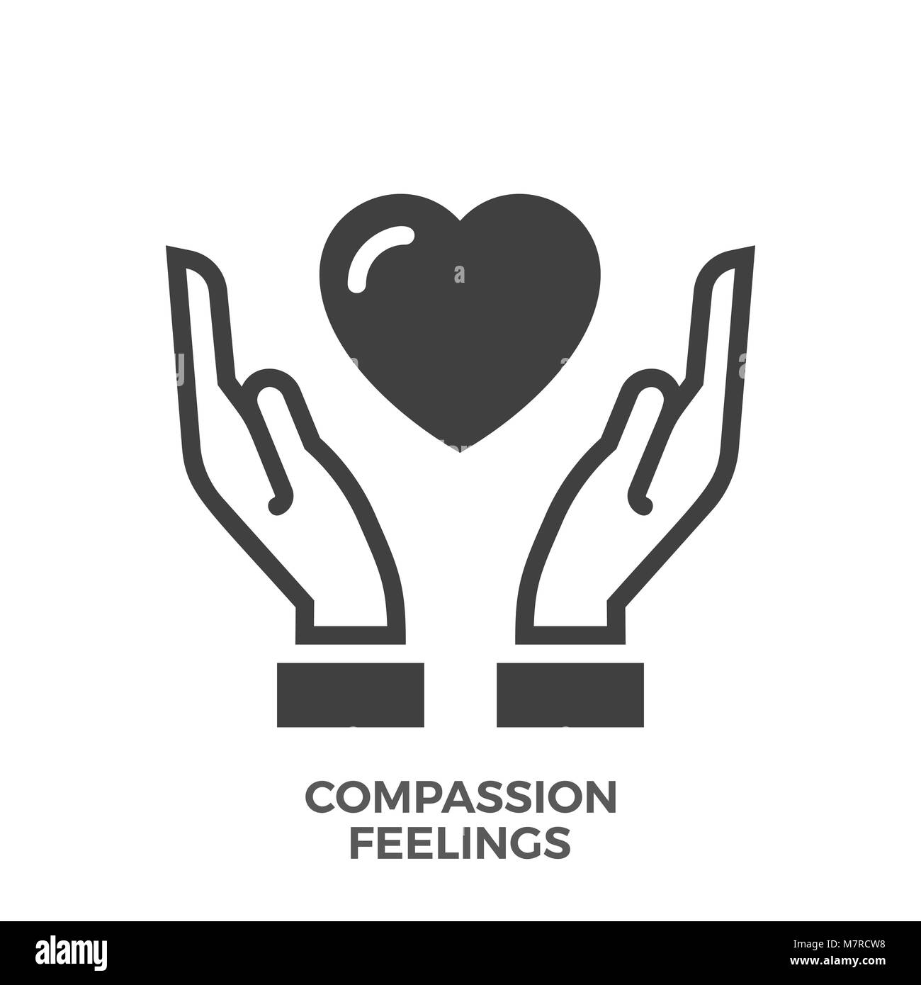 Sentiments de compassion Icône Vecteur de glyphe. Illustration de Vecteur