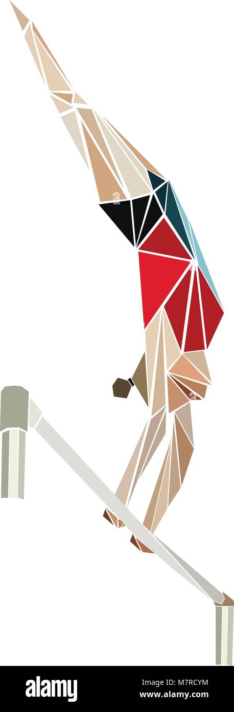 Gymnaste de gymnastique artistique en barres asymétriques Illustration de Vecteur