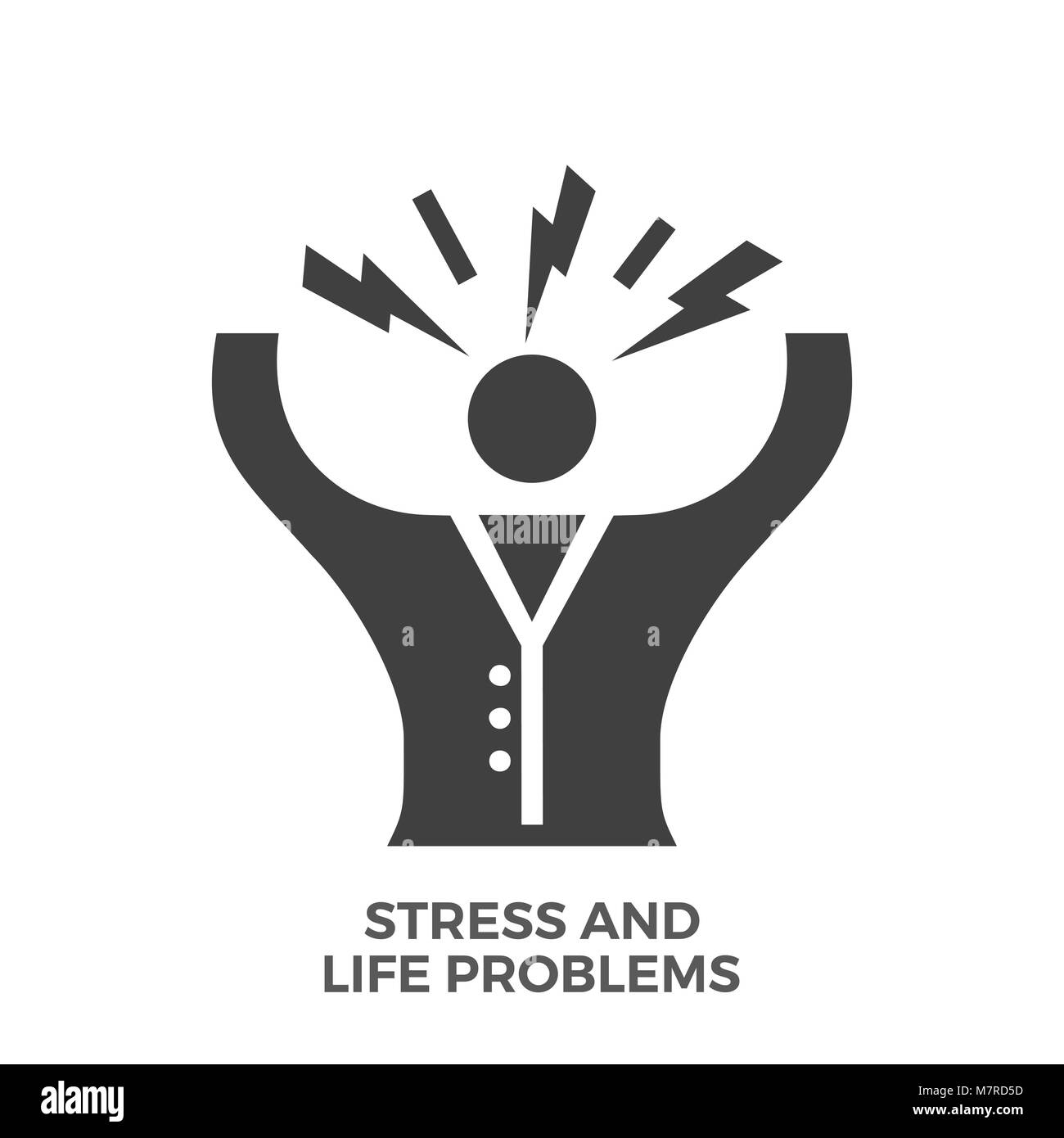 Stress et problèmes de la vie Glyph Vector Icône. Illustration de Vecteur