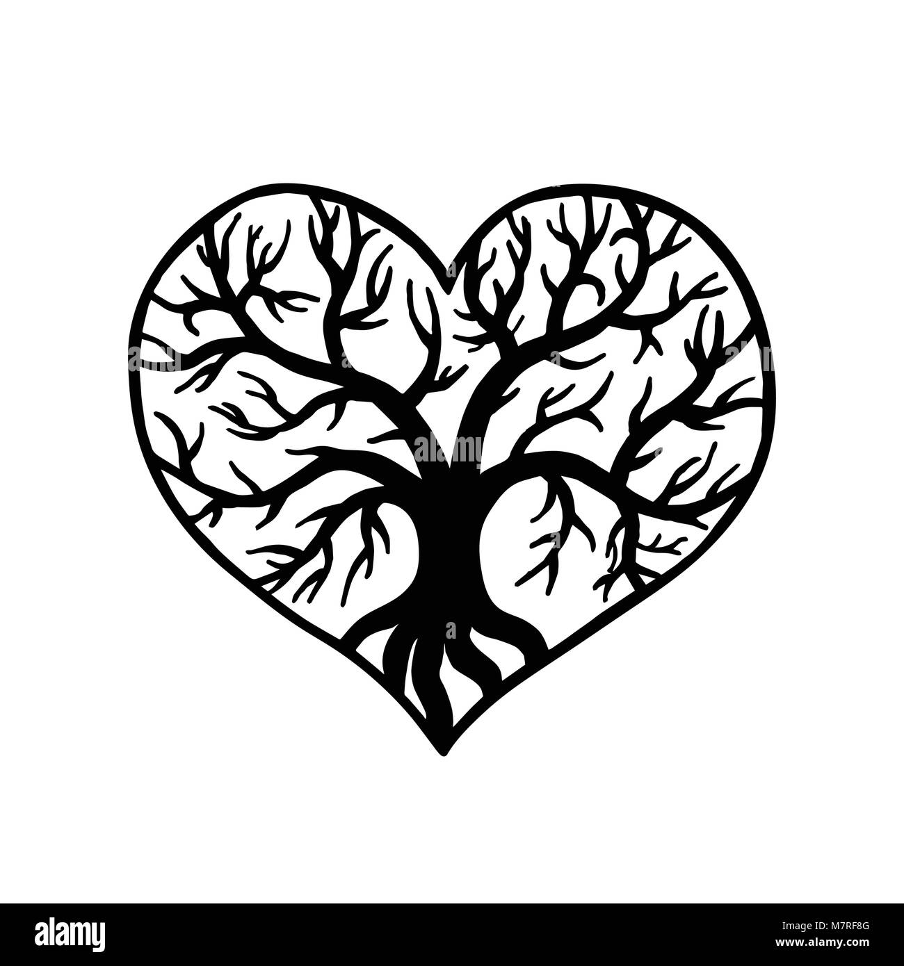 Coeur Ajouré avec un arbre à l'intérieur. Gabarit de découpe laser pour les  cartes de vœux, invitations de mariage, objets d'art décoratif Image  Vectorielle Stock - Alamy