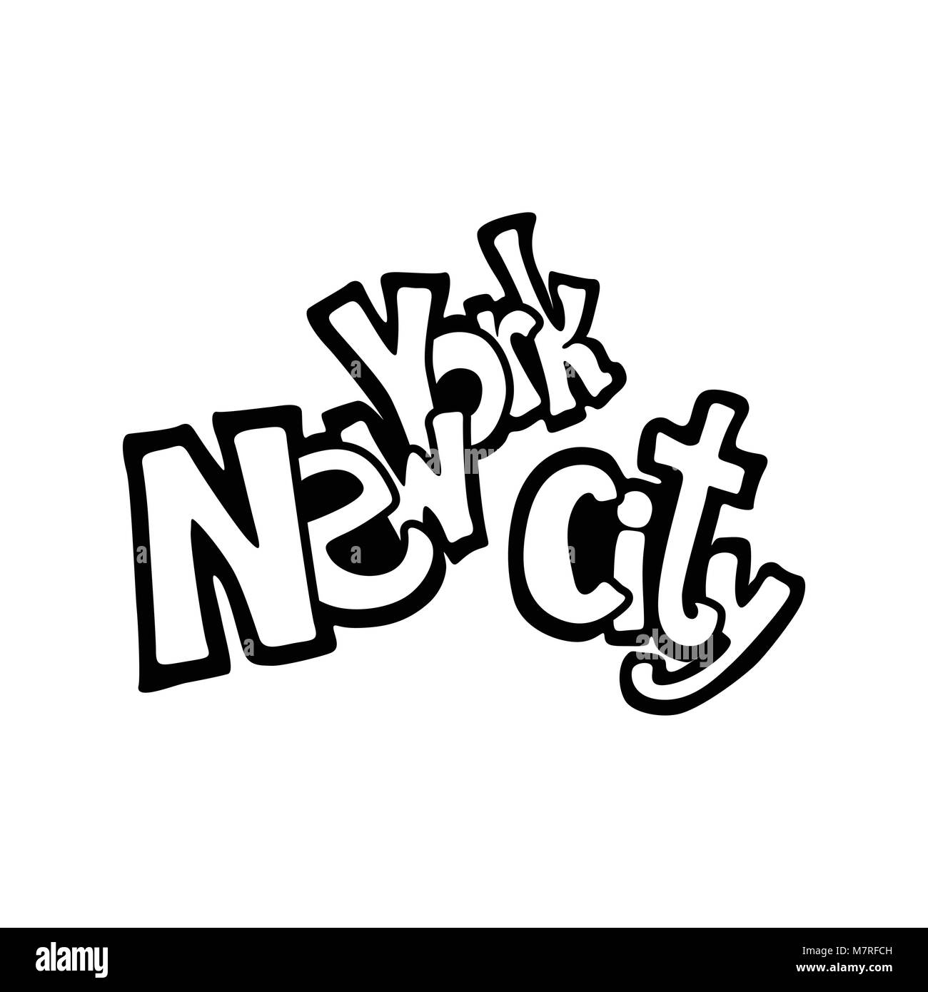 Le lettrage composition 'New York city' Illustration de Vecteur