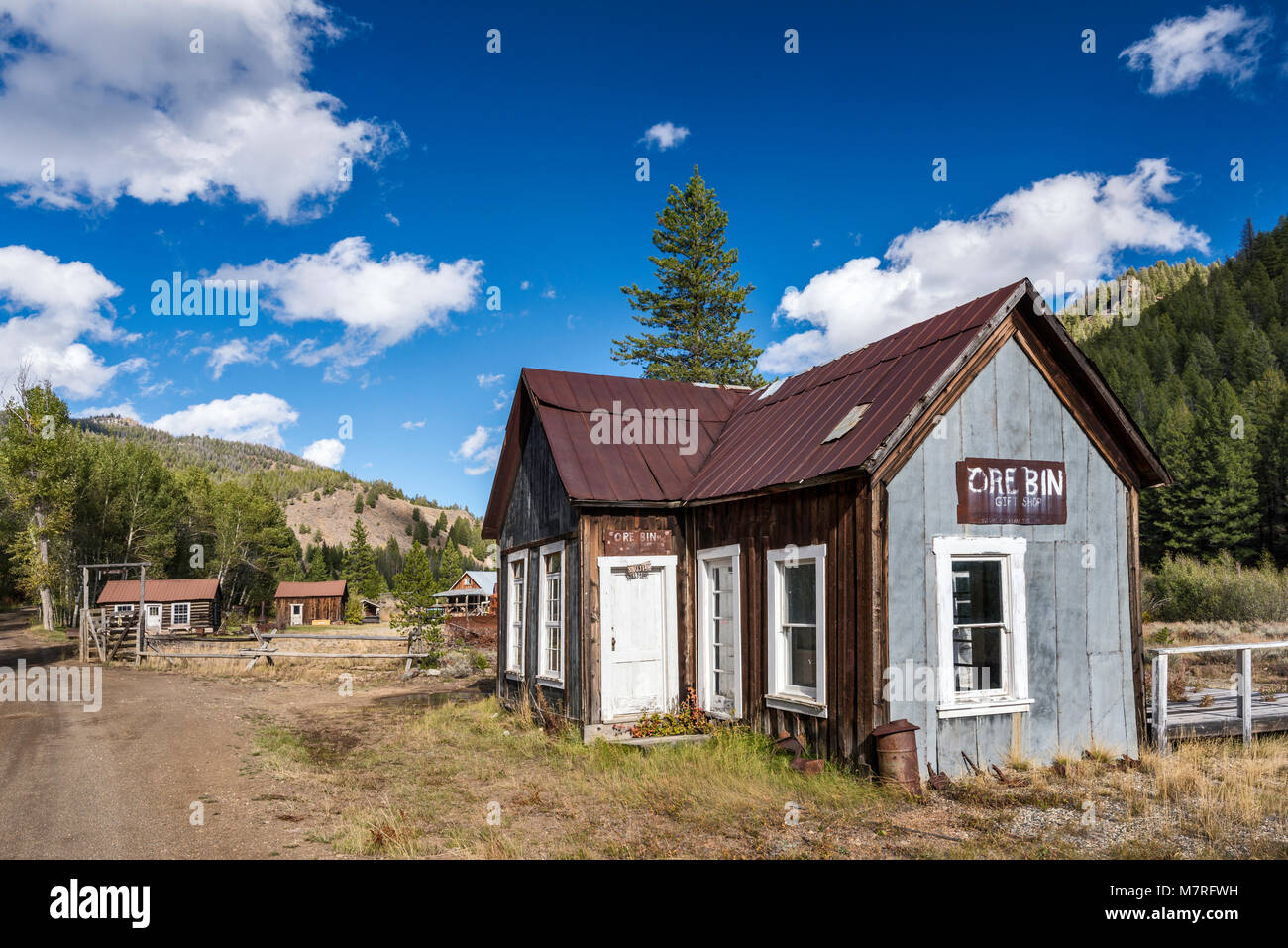 Chambre à Custer City ville fantôme, Yankee Fork de la rivière Salmon, Custer Road, Salmon-Challis Aventure Autoroute National Forest, North Carolina, USA Banque D'Images