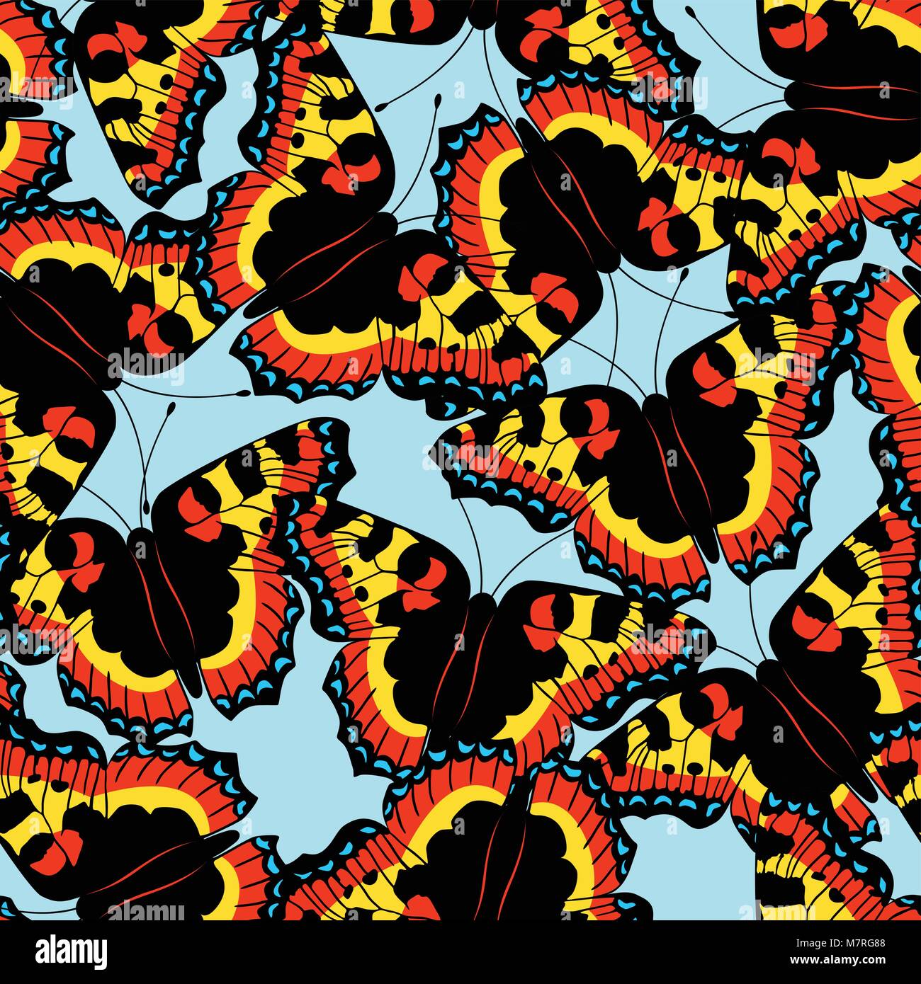 Modèle transparente faite de papillons sur fond bleu Illustration de Vecteur