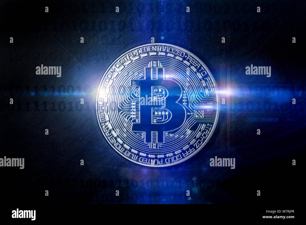 Feux de la composition numérique des bitcoins Banque D'Images