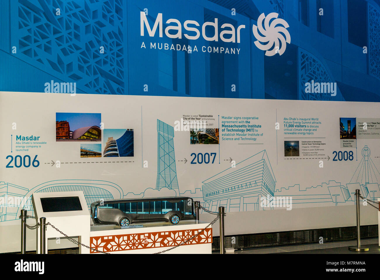 Masdar City/EAU- Nov 13 2018 : Parc de démonstration pour plan de Masdar city à Abu Dhabi Banque D'Images