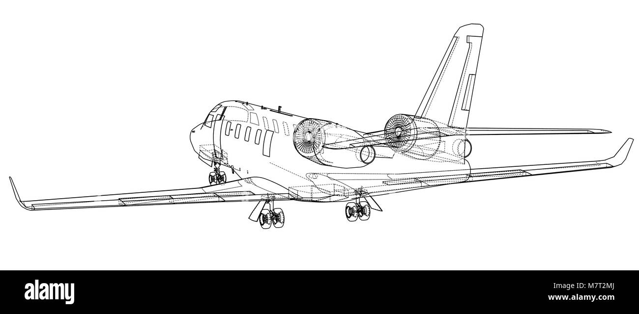 Plan directeur de l'avion. Vector Illustration de Vecteur