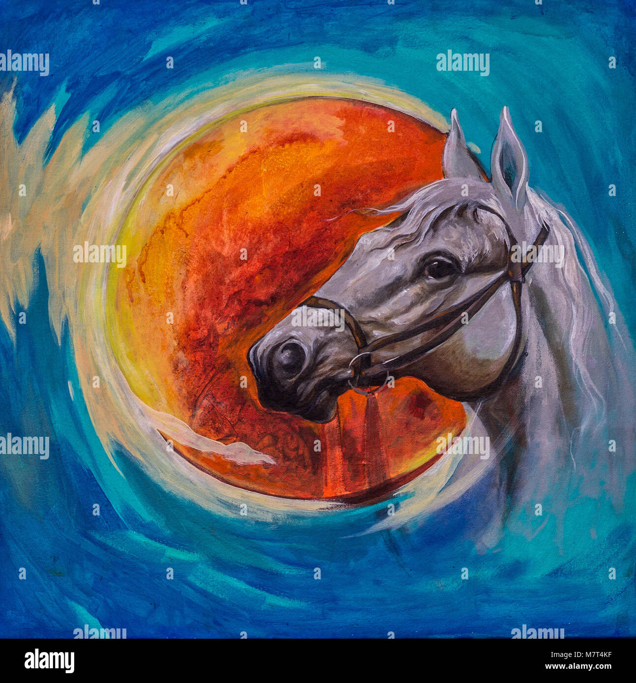 Peinture cheval impressionnant Banque D'Images