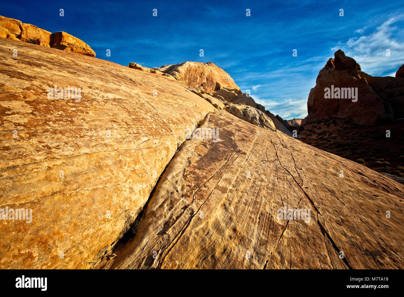 Rock Formations dans le Dôme blanc, Vallée de Feu Park, Nevada Banque D'Images