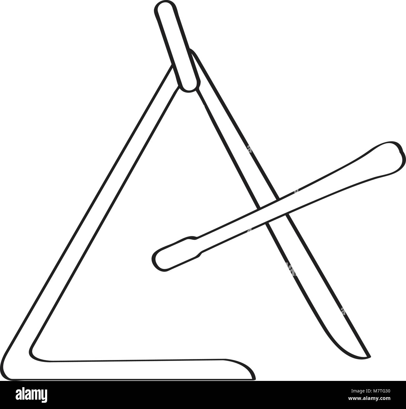 L'icône de triangle isolé. Instrument de musique Illustration de Vecteur