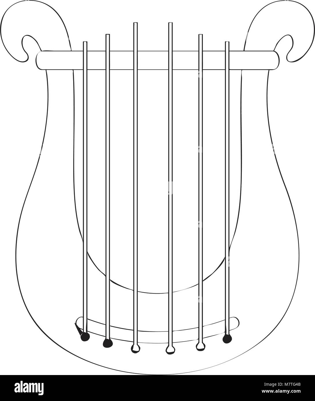 L'icône de lyre isolés. Instrument de musique Illustration de Vecteur