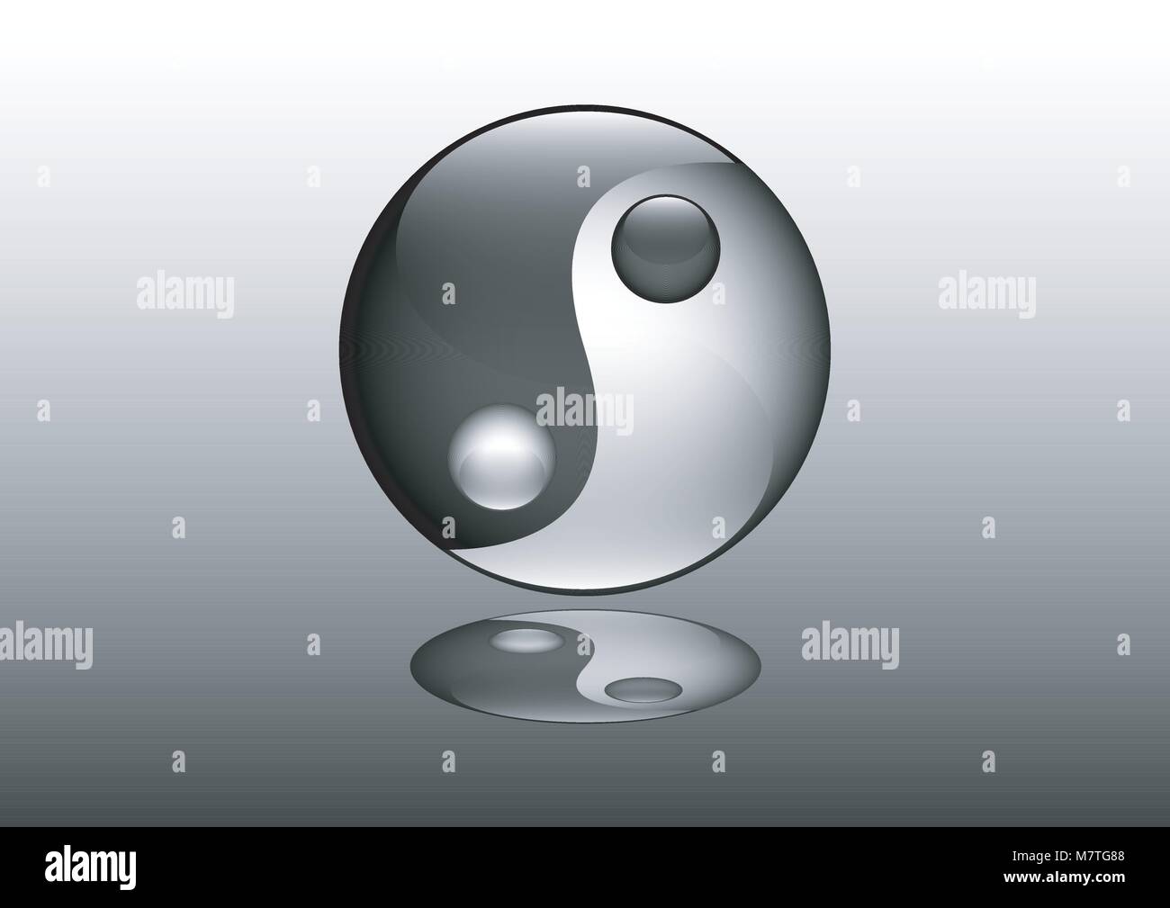 Vecteur de conception du Yin Yang mirror effet d'ombre Illustration de Vecteur