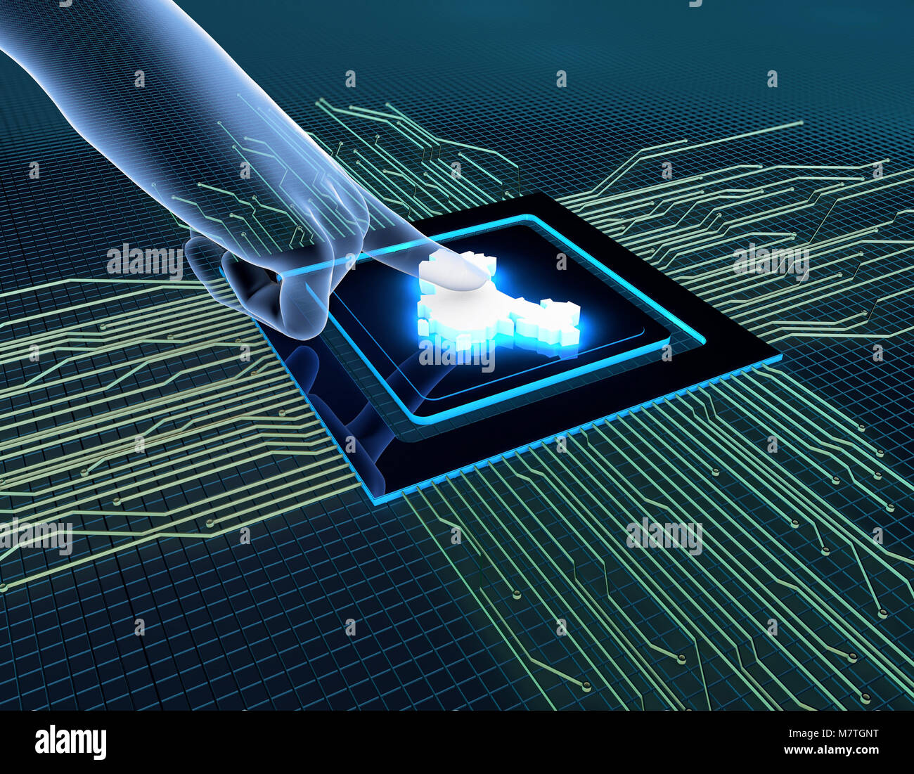 Les droits de l'intelligence, de la science et de la technologie des processeurs de circuits électroniques, les puces intelligentes,china localisation Banque D'Images