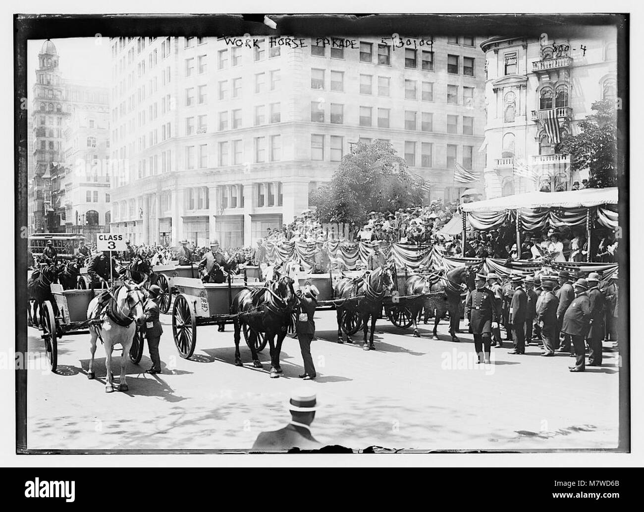 Cette image capture la parade des chevaux de travail qui a eu lieu le 30 mai 2009, célébrant l'importance des chevaux de travail dans diverses industries, mettant en valeur leur force et leur utilité dans la société moderne. Banque D'Images
