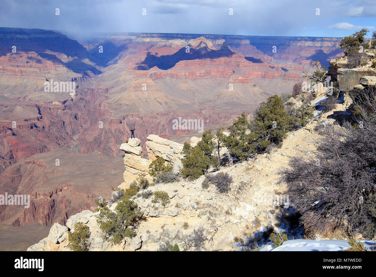 Le Grand Canyon en Arizona aux Etats-Unis attire les amateurs de sensations fortes et d'alpinistes. Banque D'Images