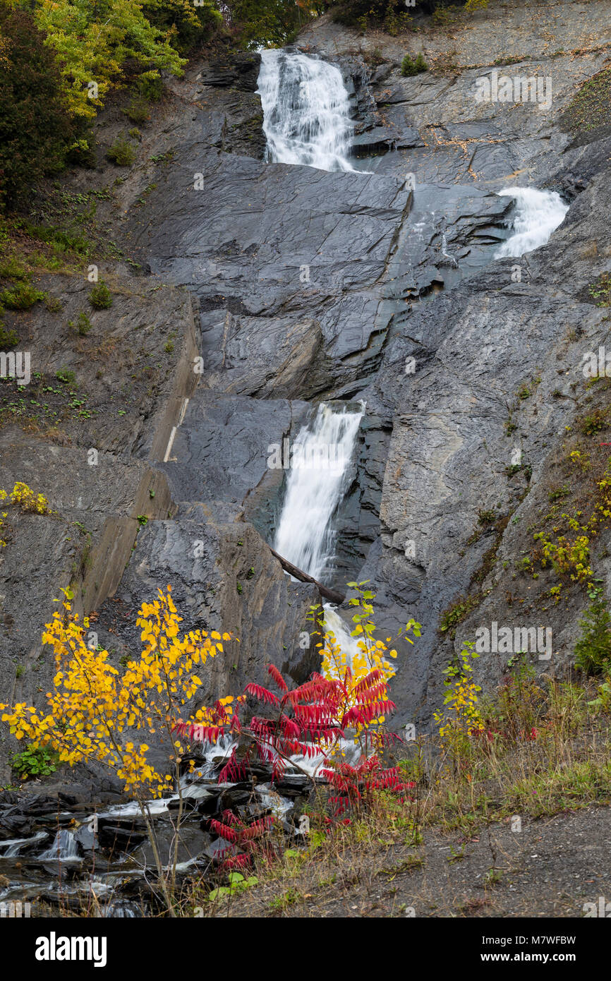 Québec, Canada. Le voile de la mariee (chutes voile de la mariée), Parc de la chute Montmorency. Banque D'Images